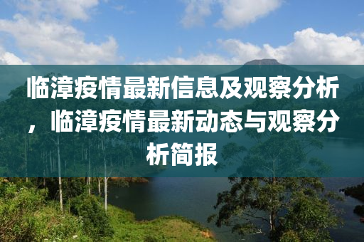 临漳疫情最新信息及观察分析,临漳疫情最新动态与观察分析简报