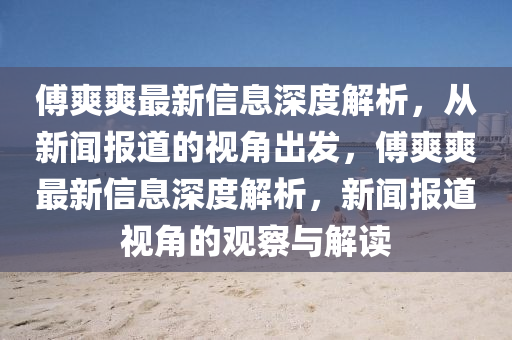 傅爽爽最新信息深度解析,从新闻报道的视角出发,傅爽爽最新信息深度解析,新闻报道视角的观察与解读